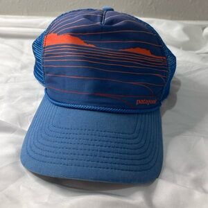 Patagonia Men's Blue and Orange Trucker Hat